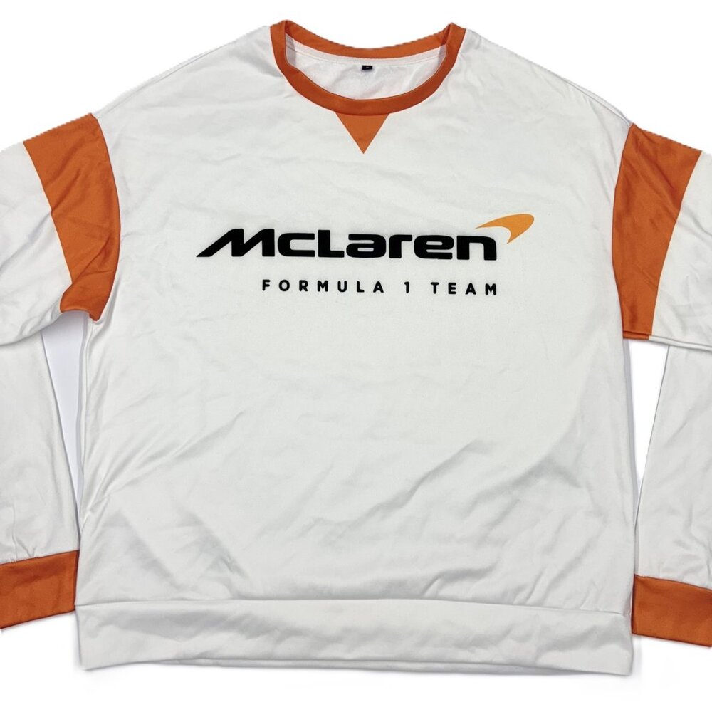 McLaren White and Orange Formula 1 Team Pullover Sweatshirt